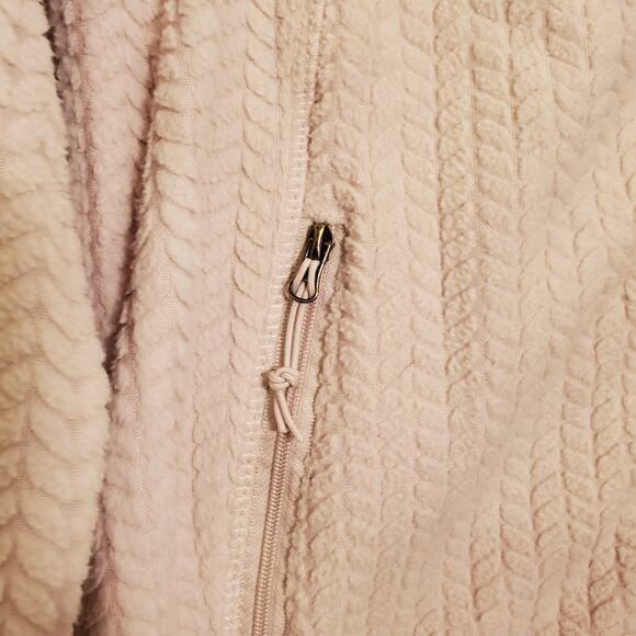 Avalanche Cream Fuzzy Soft Midweight Textured Fleece Jacket, Women's Medium - Picture 5 of 8